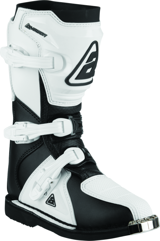 Answer AR1 Boots Black/White Youth Size - 6 - Racecraft Industries