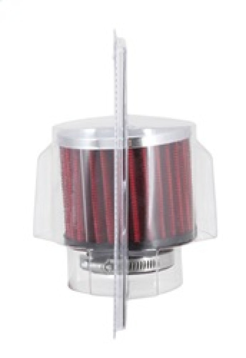 K&N 1.5in Flange ID x 3in OD x 2.5in H Chrome Finish Rubber Base Crankcase Vent Filter - Racecraft Industries