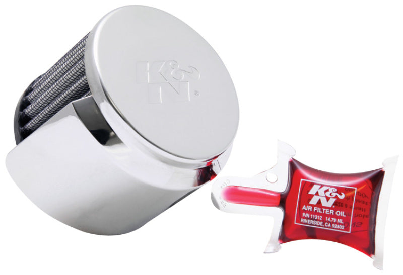 K&N 1in Flange L x 3in OD x 2.5in Height Clamp On Crankcase Vent Filter - Racecraft Industries