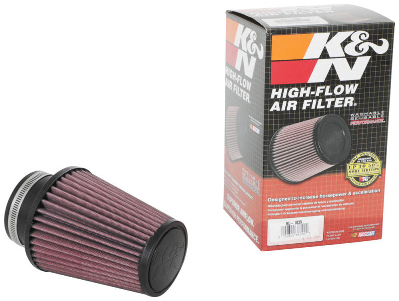 K&N Universal Clamp-On Air Filter 3in Flange ID x 5in Base OD x 3.5in Top OD x 6in Height - Racecraft Industries