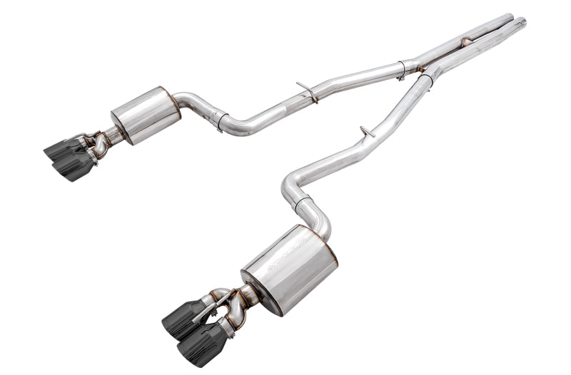AWE Tuning 2015+ Dodge Challenger 6.4L/6.2L Non-Resonated Touring Edition Exhaust - Quad Black Tips - Racecraft Industries