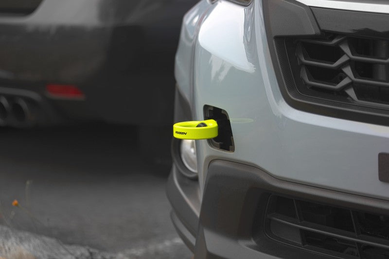 Perrin 2022 Subaru WRX / 18-21 Crosstrek / 14-21 Forester Tow Hook Kit (Front) - Neon Yellow - Racecraft Industries