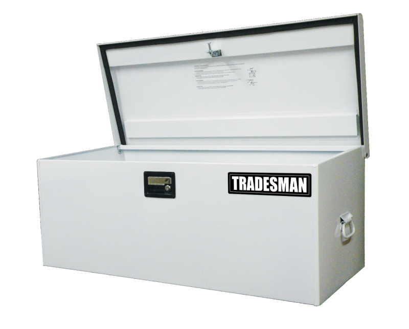 Tradesman Steel Job Site Box/Chest (Light Duty/Large) (42.75in.) - White - Racecraft Industries