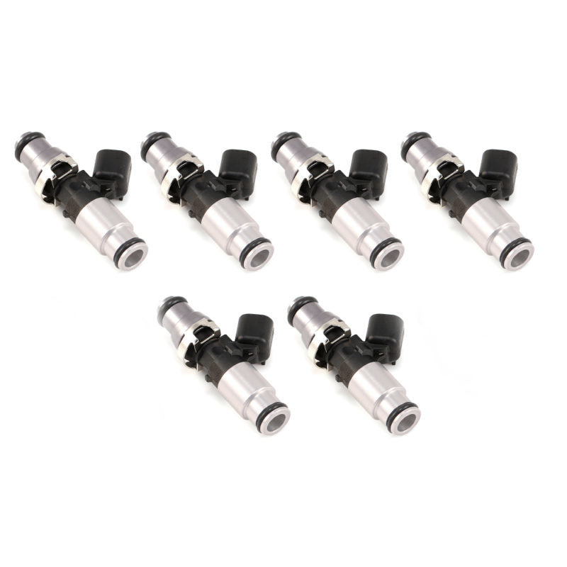 Injector Dynamics 1050X Injectors 14mm (Grey) Adaptor Top - (Silver) Bottom Adapter (Set of 6) - Racecraft Industries