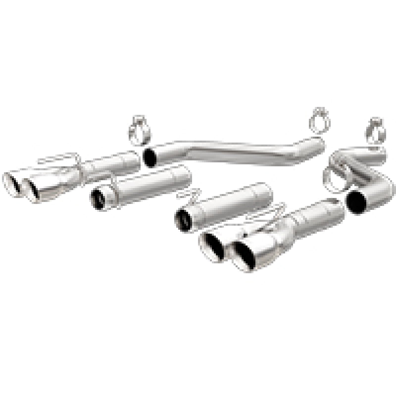 MagnaFlow Axle-Back, SS, 3in, Quad Split Rear 3.5 Tips 2015 Dodge Challenger incl SRT Hellcat - Racecraft Industries
