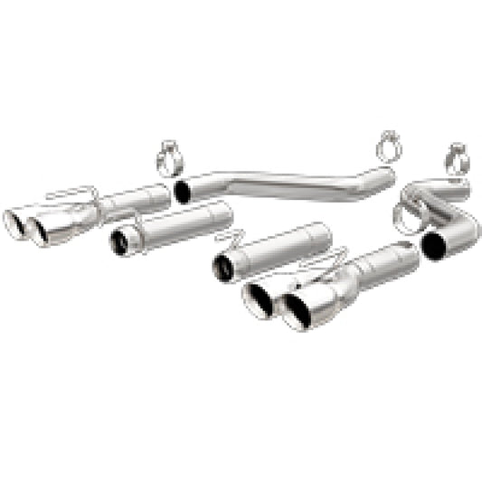 MagnaFlow Axle-Back, SS, 3in, Quad Split Rear 3.5 Tips 2015 Dodge Challenger incl SRT Hellcat - Racecraft Industries