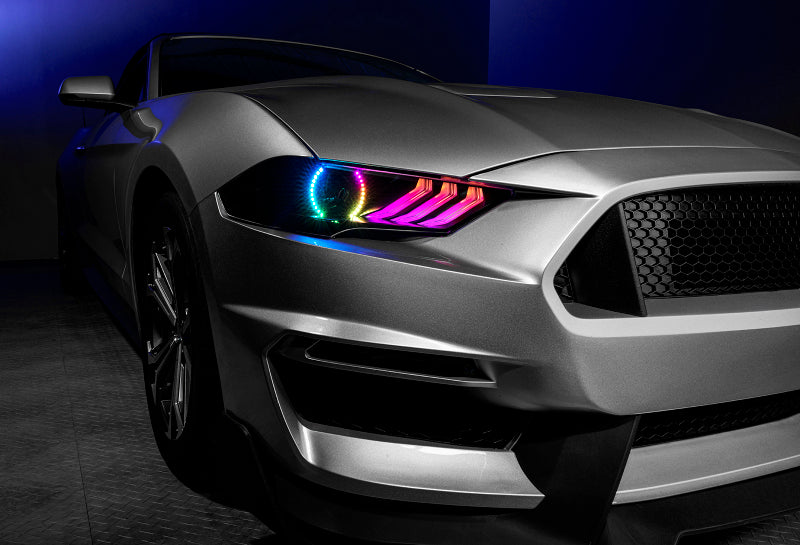 Oracle Lighting 18-23 Ford Mustang Dynamic ColorSHIFT LED Headlights - Black Series SEE WARRANTY - Racecraft Industries