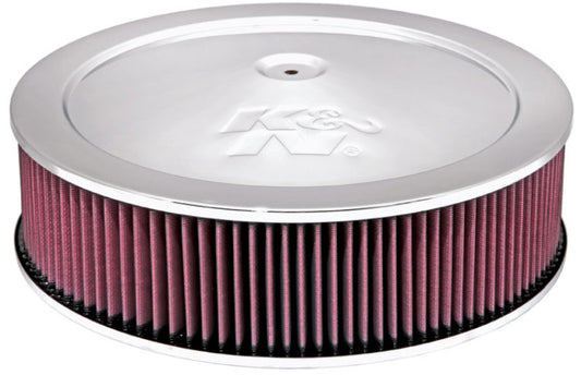 K&N 14in Red Custom Air Cleaner Assembly - 5.125in ID x 14in OD x 3.75in H x 1.25in Drop Base - Racecraft Industries