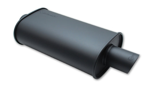 Vibrant StreetPower FLAT BLACK Oval Muffler with Single 3in Outlet - 2.25in inlet I.D. - Racecraft Industries