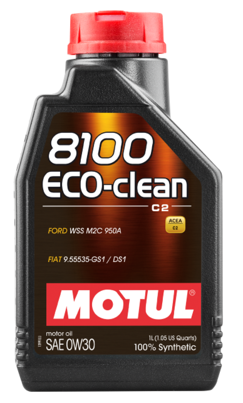Motul 1L Synthetic Engine Oil 8100 Eco-Clean 0W30 12X1L - C2/API SM/ST.JLR 03.5007 - 1L - Racecraft Industries