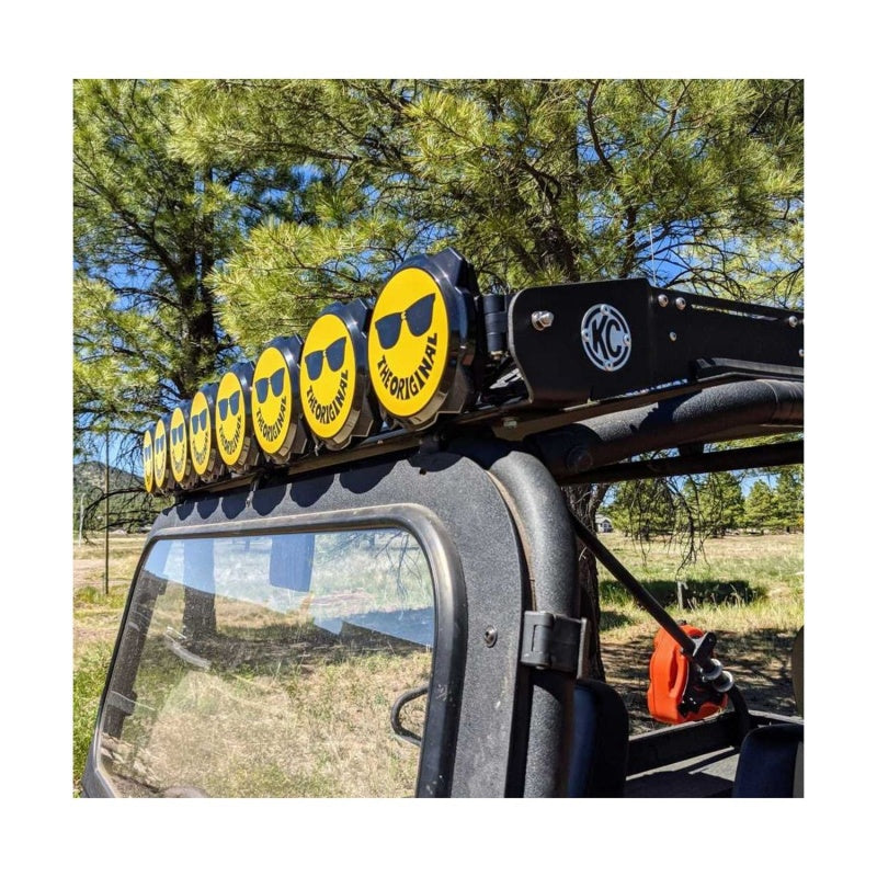 KC HiLiTES 6in. Hard Cover for Gravity Pro6 LED Lights (Single) - Smiley Face- Yellow/Black KC Logo - Racecraft Industries