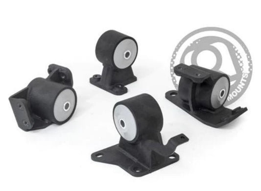 Innovative 90-99 Toyota MR2 5S/3S Black Steel Mounts 85A Bushings - Racecraft Industries