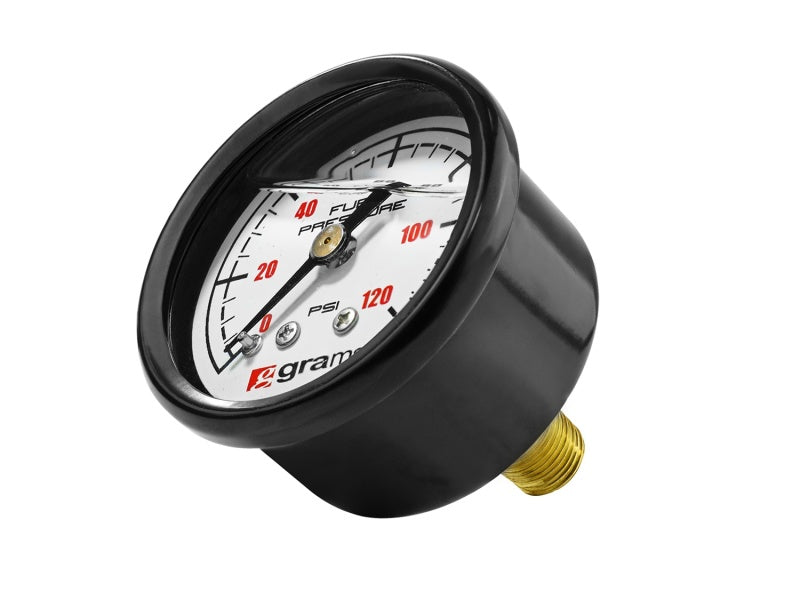 Grams Performance Universal 0-120 PSI Fuel Pressure Guage - White Face - Racecraft Industries
