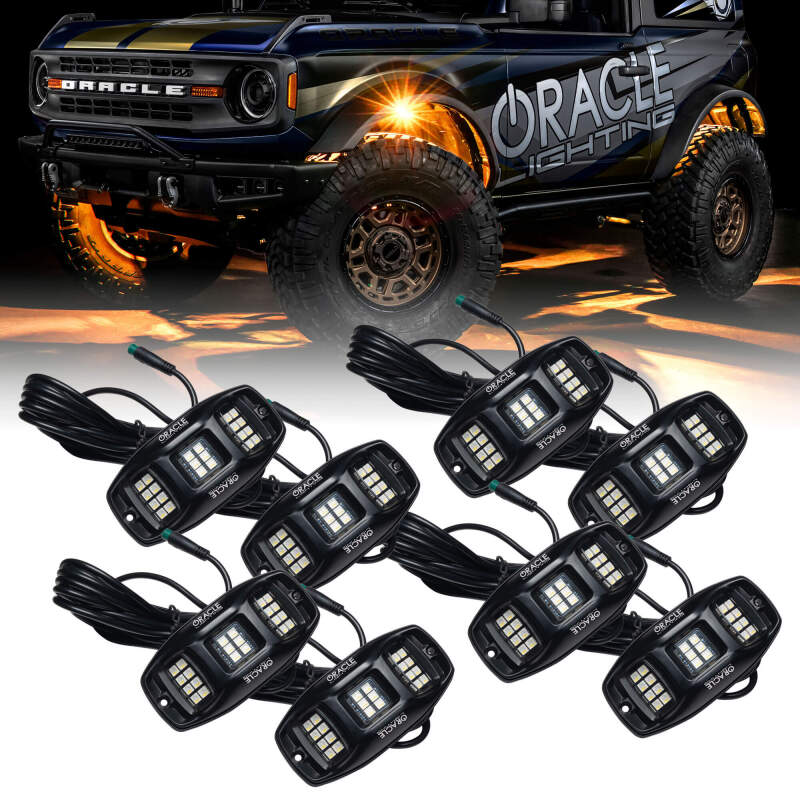 Oracle Underbody RGB+W Wheel Well Rock Light Kit - 8 PCS - ColorSHIFT SEE WARRANTY - Racecraft Industries