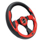 NRG Reinforced Steering Wheel (320mm) Blk w/Red Trim & 5mm 3-Spoke - Racecraft Industries