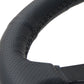 NRG Sport Steering Wheel (350mm / 1.5in Deep) Black Leather Black Stitch w/Matte Black Solid Spokes - Racecraft Industries