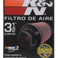 K&N Universal Rubber Filter 3 1/2inch ID FLG / 6inch Base / 4-5/8inch Top / 6inch Height - Racecraft Industries