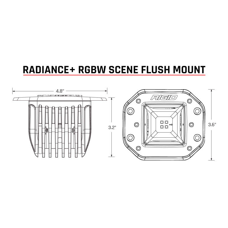 Rigid Industries Radiance+ Scene RGBW Flush Mount - Pair - Racecraft Industries