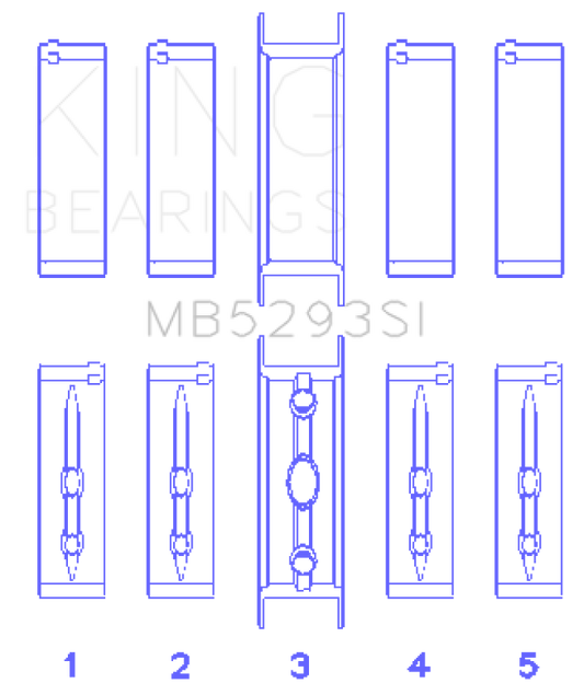 King GM 294/325/345/364CI 4.8/5.3/5.7/6.0L L20/LS1/LS2/LS4/LS6 (Size STD) Main Bearing Set - Racecraft Industries