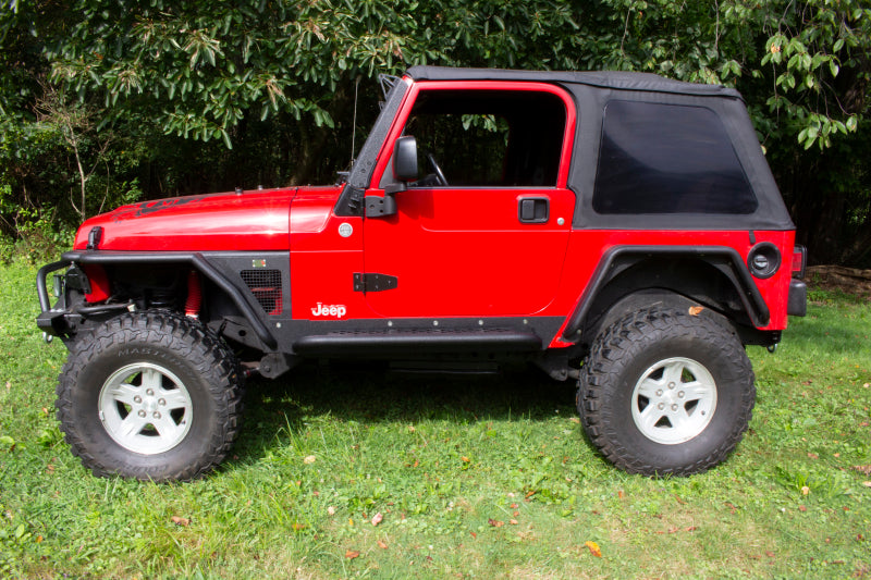 Fishbone Offroad 97-06 Jeep Wrangler TJ Steel Rock Slider - Black Textured Powdercoat - Racecraft Industries