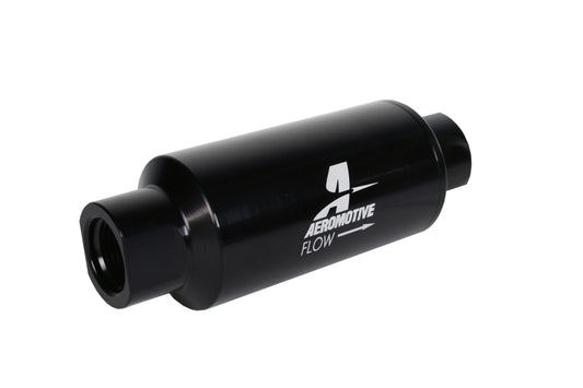 Aeromotive In-Line Filter 10AN 10 Micron Microglass Element Bright-Dip Black 2in OD - Racecraft Industries