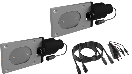 QTP Bolt-On QTEC Dual Low Profile Oval Electric Cutout Valves - Pair - Racecraft Industries