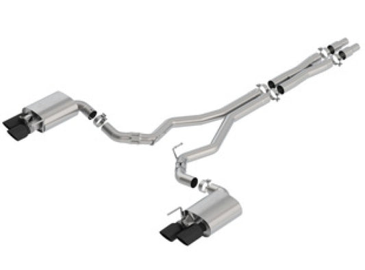 Borla 2018 Ford Mustang GT 5.0L AT/MT 3in ATAK Catback Exhaust Black Chrome Tips w/ Valves - Racecraft Industries