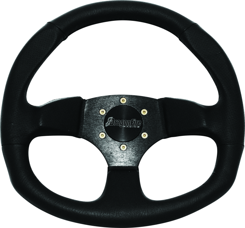 DragonFire Racing Steering Wheels - D-Shaped- Vinyl- Black- 0in offset - Racecraft Industries
