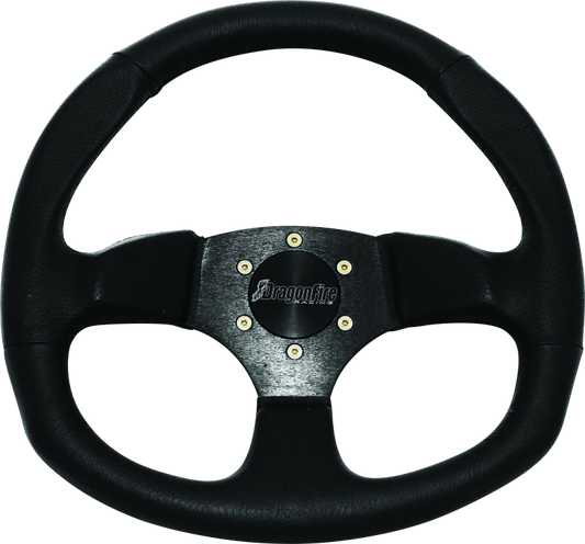 DragonFire Racing Steering Wheels - D-Shaped- Vinyl- Black- 0in offset - Racecraft Industries
