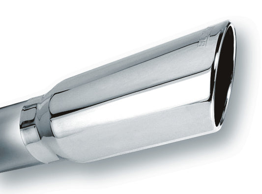 Borla 4in Inlet 5in Round Rolled Angle Cut w/ Clamp x 14in Long Exhaust Tip - Racecraft Industries