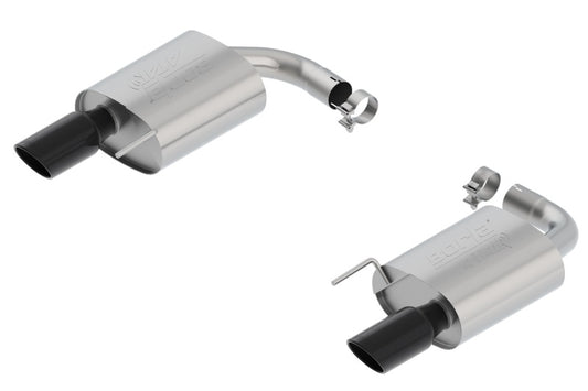 Borla Atak S Rear Section 15-17 Ford Mustang GT 5.0L V8 MT/AT 2.5in pipe 4in tip (Black Chrome) - Racecraft Industries