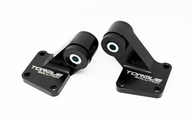 Torque Solution 03-06 Mitsubishi EVO VII-IX Billet Rear Differential Mounts - Black - Racecraft Industries