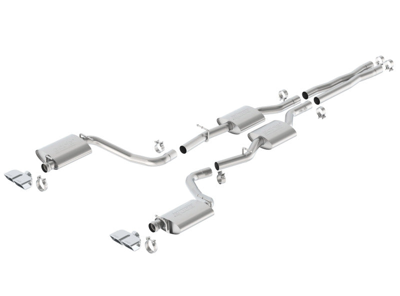 Borla 15-16 Dodge Challenger R/T 5.7L Dual Rectangle Angle Cut Dual Split Rear Exit S-Type Exhaust - Racecraft Industries