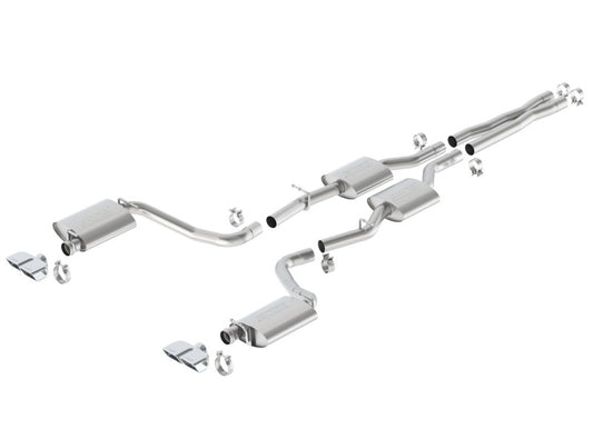 Borla 15-16 Dodge Challenger R/T 5.7L Dual Rectangle Angle Cut Dual Split Rear Exit S-Type Exhaust - Racecraft Industries