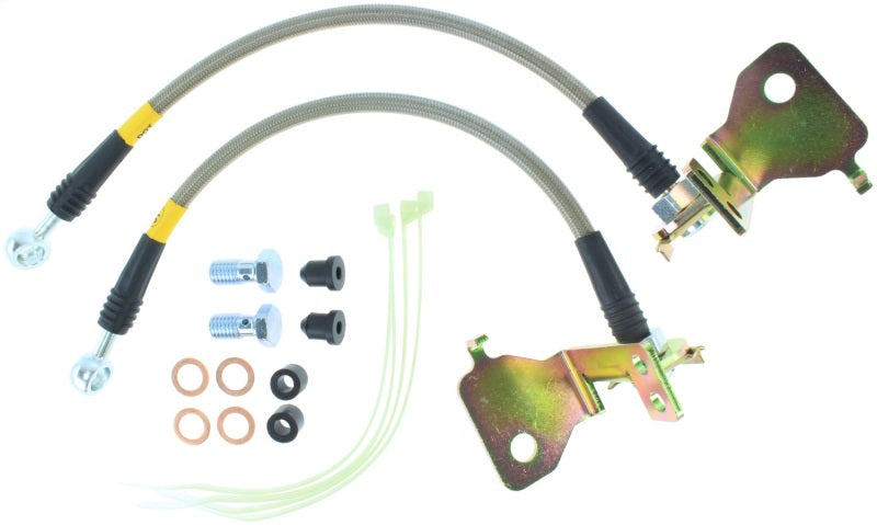 StopTech 05-08 Mustang V6 w/ABS / Mustang GT V8 / 07-09 GT500 Stainless Steel Rear Brake Lines - Racecraft Industries