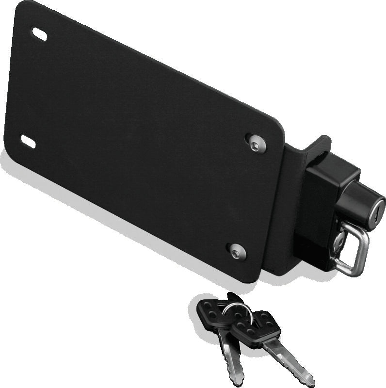 Kuryakyn License Plate Helmet Lock With Mount Black - Racecraft Industries