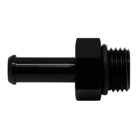 DeatschWerks 6AN ORB Male to 5/16in Male Barb Fitting (Incl O-Ring) - Anodized Matte Black - Racecraft Industries