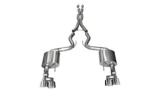 Corsa 2018-2023 Ford Mustang V8 5.0L 3in Cat-Back Dual Rear Exit w/ 4in Polished Pro-Series Tips - Racecraft Industries