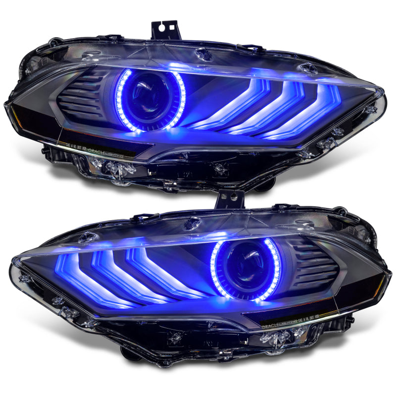 Oracle Lighting 18-23 Ford Mustang Dynamic ColorSHIFT LED Headlights - Black Series SEE WARRANTY - Racecraft Industries