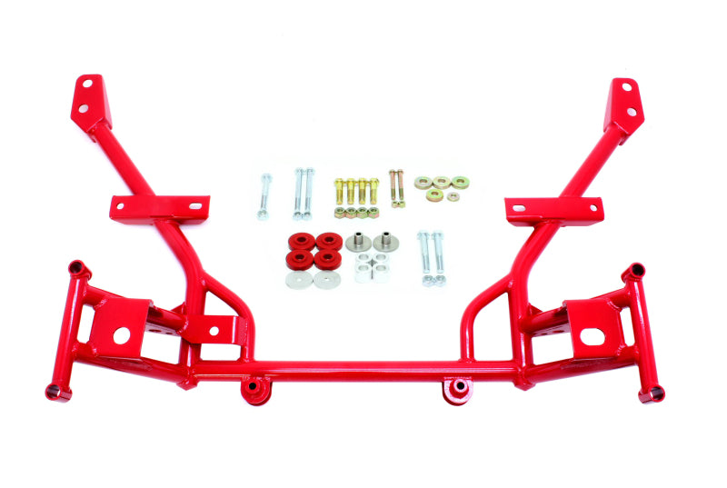 BMR 05-14 S197 Mustang K-Member w/ 1/2in Lowered Motor Mounts and STD. Rack Mounts - Red - Racecraft Industries