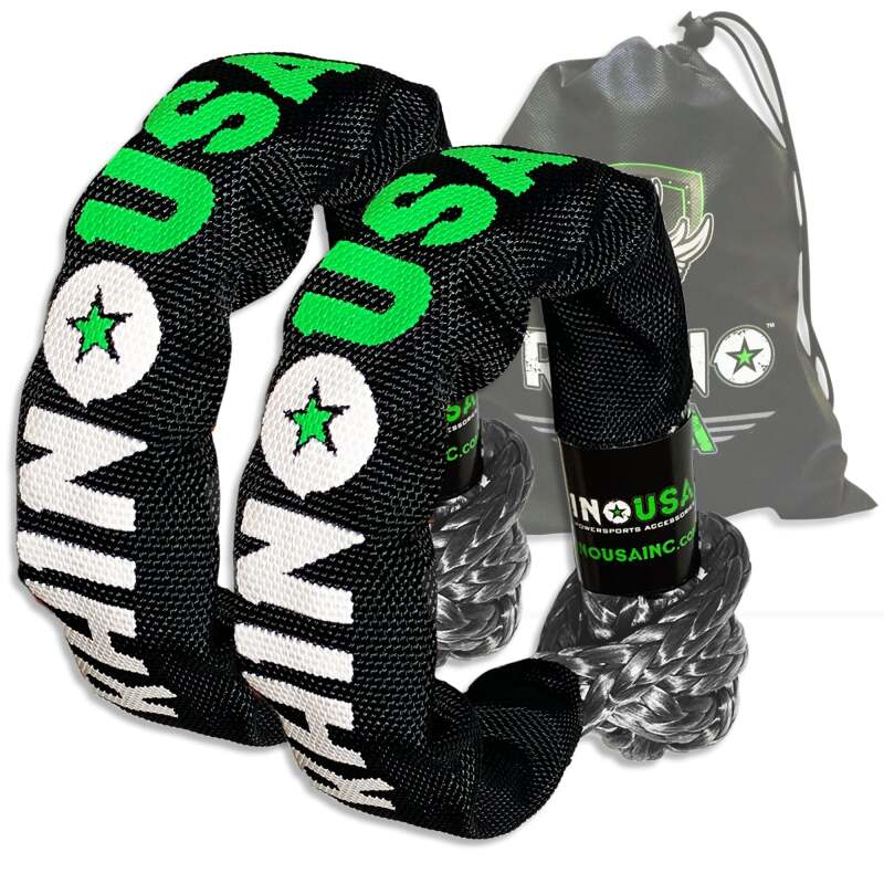 Rhino USA Synthetic Soft Shackles Gray (2-Pack) - Racecraft Industries