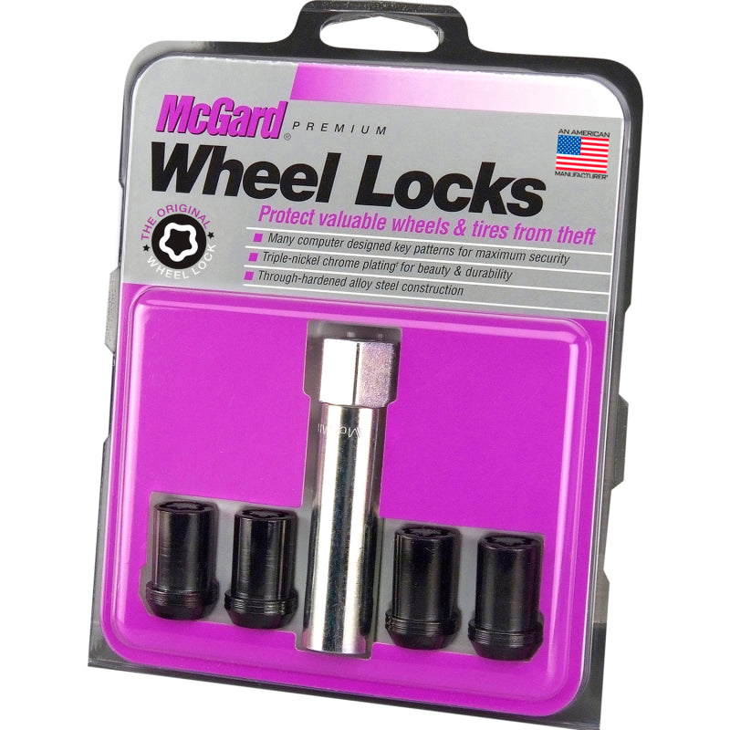 McGard Wheel Lock Nut Set - 4pk. (Tuner / Cone Seat) M12X1.5 / 13/16 Hex / 1.24in. Length - Black - Racecraft Industries