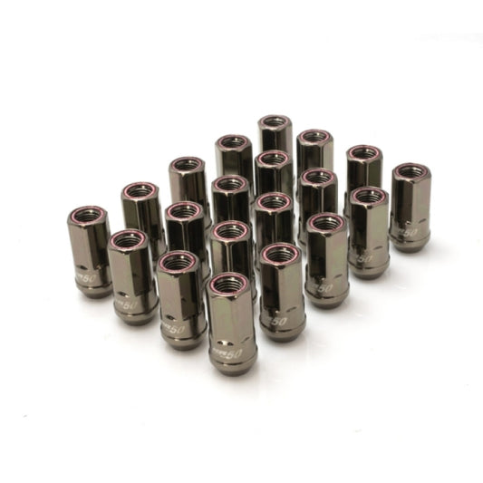 Wheel Mate Muteki HR50 Open End Lug Nuts - Titanium Chrome w/ Red Ring 14x1.50 - Racecraft Industries