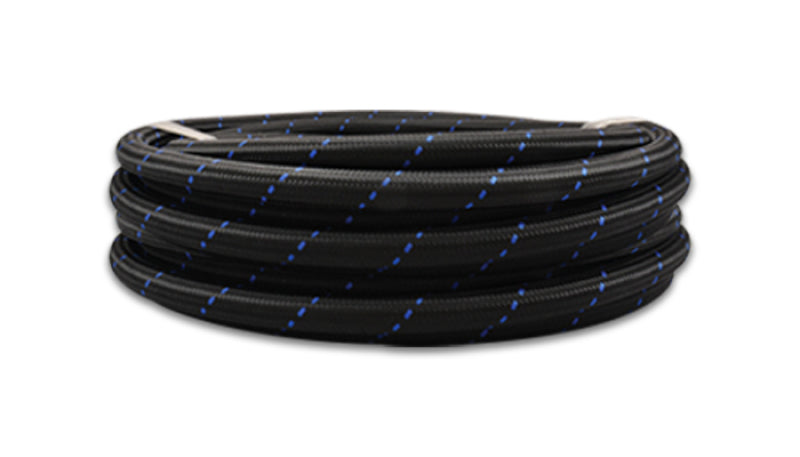 Vibrant -12 AN Two-Tone Black/Blue Nylon Braided Flex Hose (10 foot roll) - Racecraft Industries