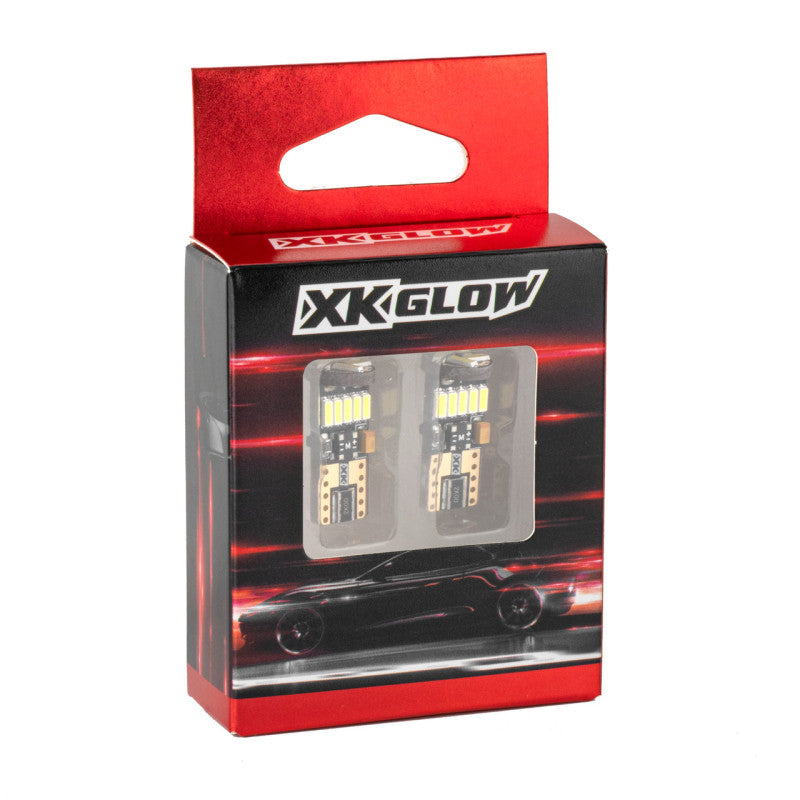 XK Glow White T10 194 Error Free Ultra Bright LED Bulb 2pc Set w/ Built-in Canbus - Racecraft Industries