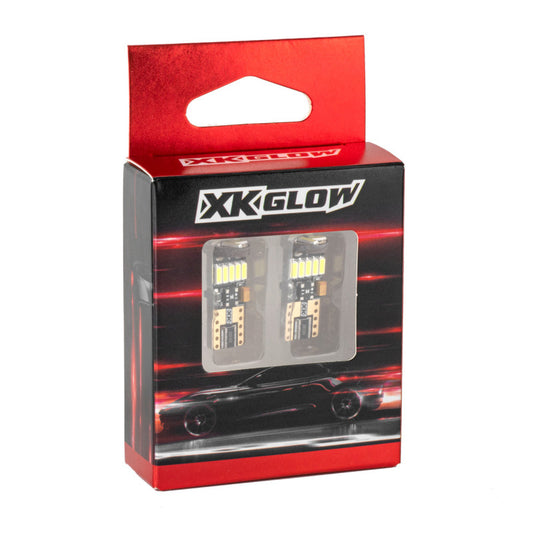 XK Glow White T10 194 Error Free Ultra Bright LED Bulb 2pc Set w/ Built-in Canbus - Racecraft Industries