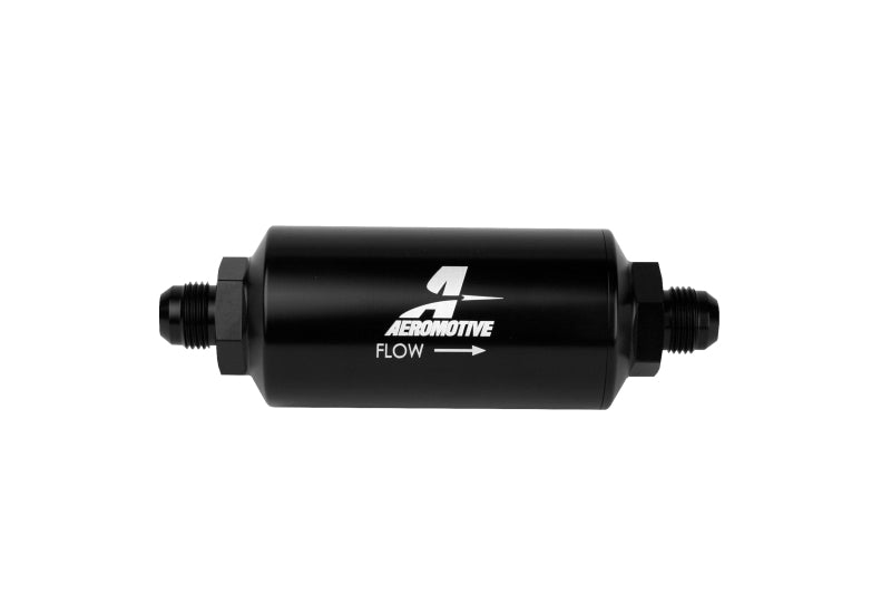 Aeromotive In-Line Filter - AN-08 size Male - 10 Micron Microglass Element - Bright-Dip Black - Racecraft Industries