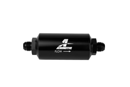 Aeromotive In-Line Filter - AN-08 size Male - 10 Micron Microglass Element - Bright-Dip Black - Racecraft Industries