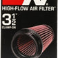 K&N Filter Universal Rubber Filter 3 1/2 inch Flange 4 5/8 inch Base 3 1/2 inch Top 7 inch Height - Racecraft Industries