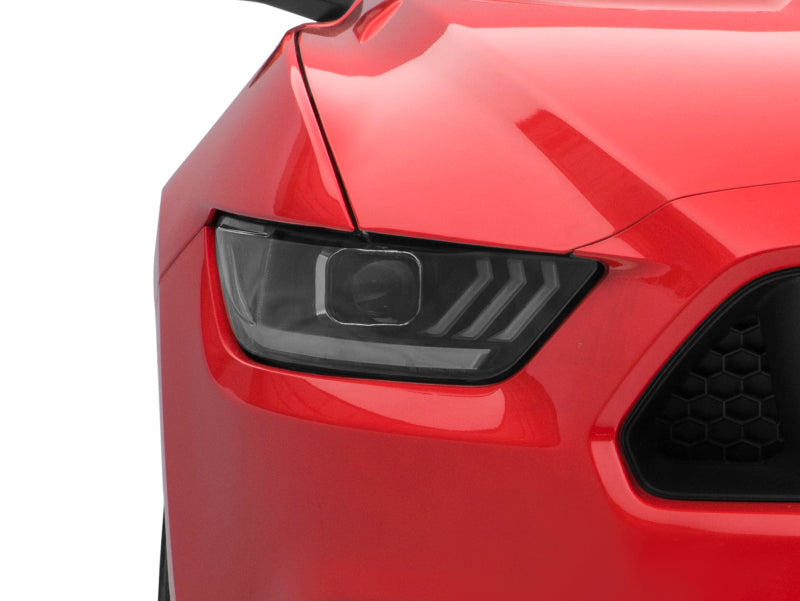 Raxiom 15-17 Ford Mustang Projector Headlights OEM HID Bulbs- Black Housing (Clear Lens) - Racecraft Industries